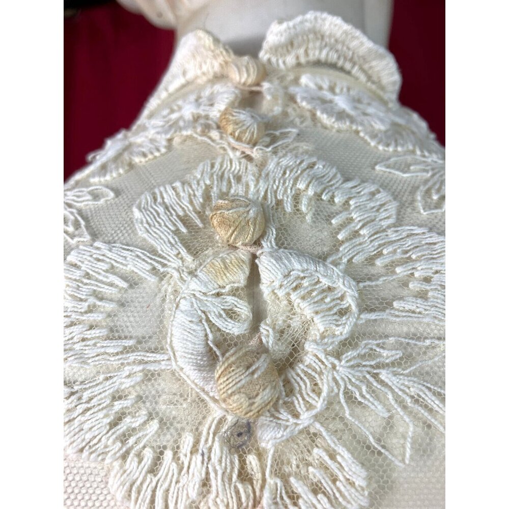 LOVELY 1970s Tambour Lace Wedding Tea Dress Tiered Skirt Edwardian Style 70s - Picture 12 of 12